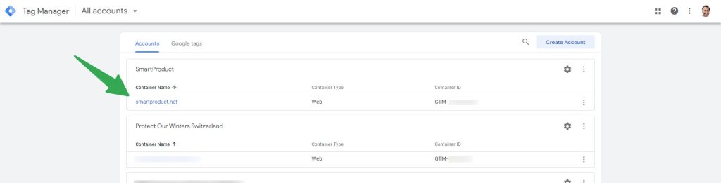 Google Tag Manager containers